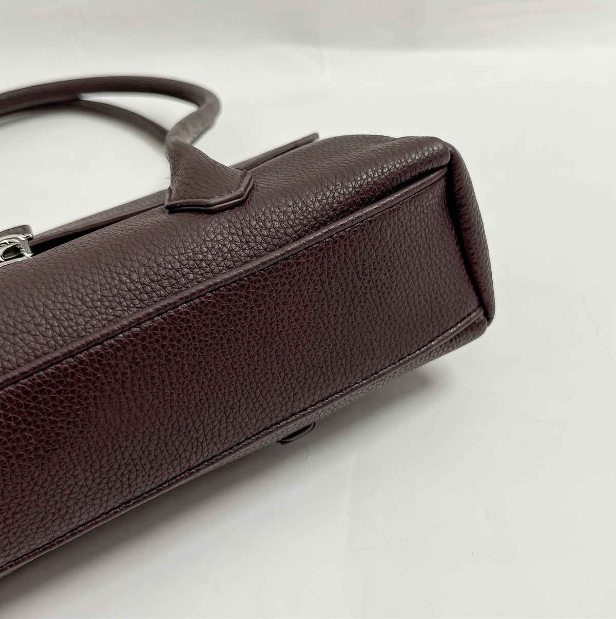 Structured East-West Shoulder Bag with Polished Clasp