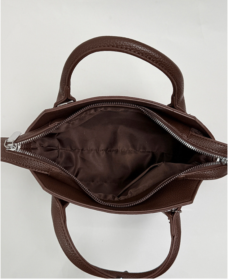 Compact Structured Shoulder Bag with Detachable Crossbody Strap