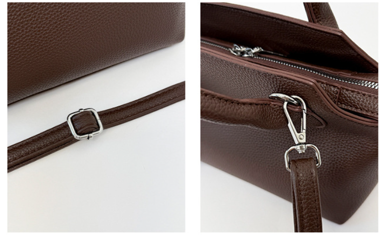 Compact Structured Shoulder Bag with Detachable Crossbody Strap