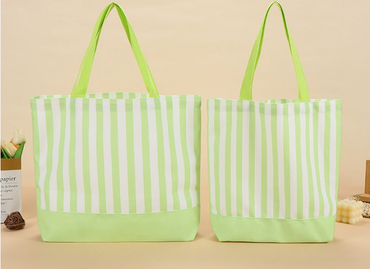 Striped Canvas Tote Bag