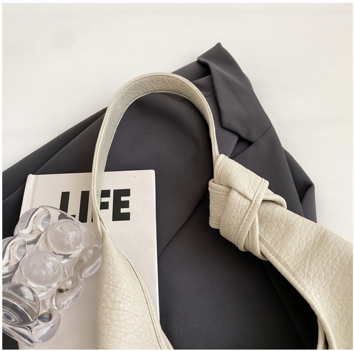 Minimalist Soft PU Slouchy Hobo Shoulder Bag