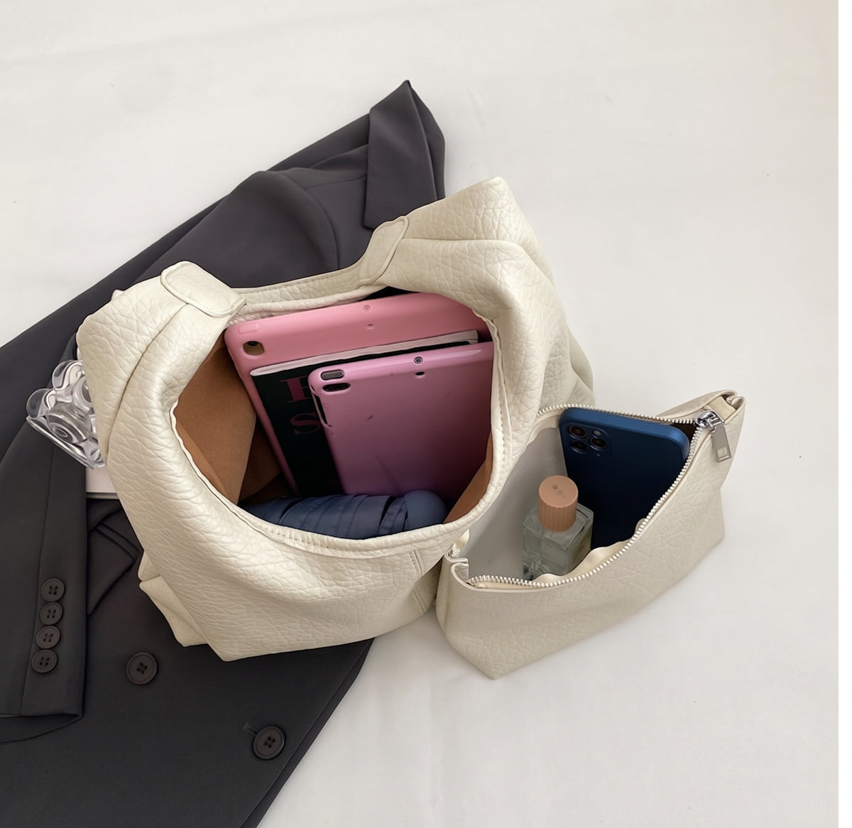 Minimalist Soft PU Slouchy Hobo Shoulder Bag
