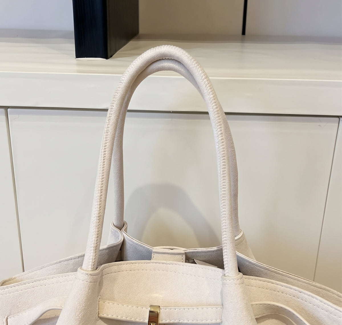 Soft Suede Tote with Chic Sculpted Silhouette