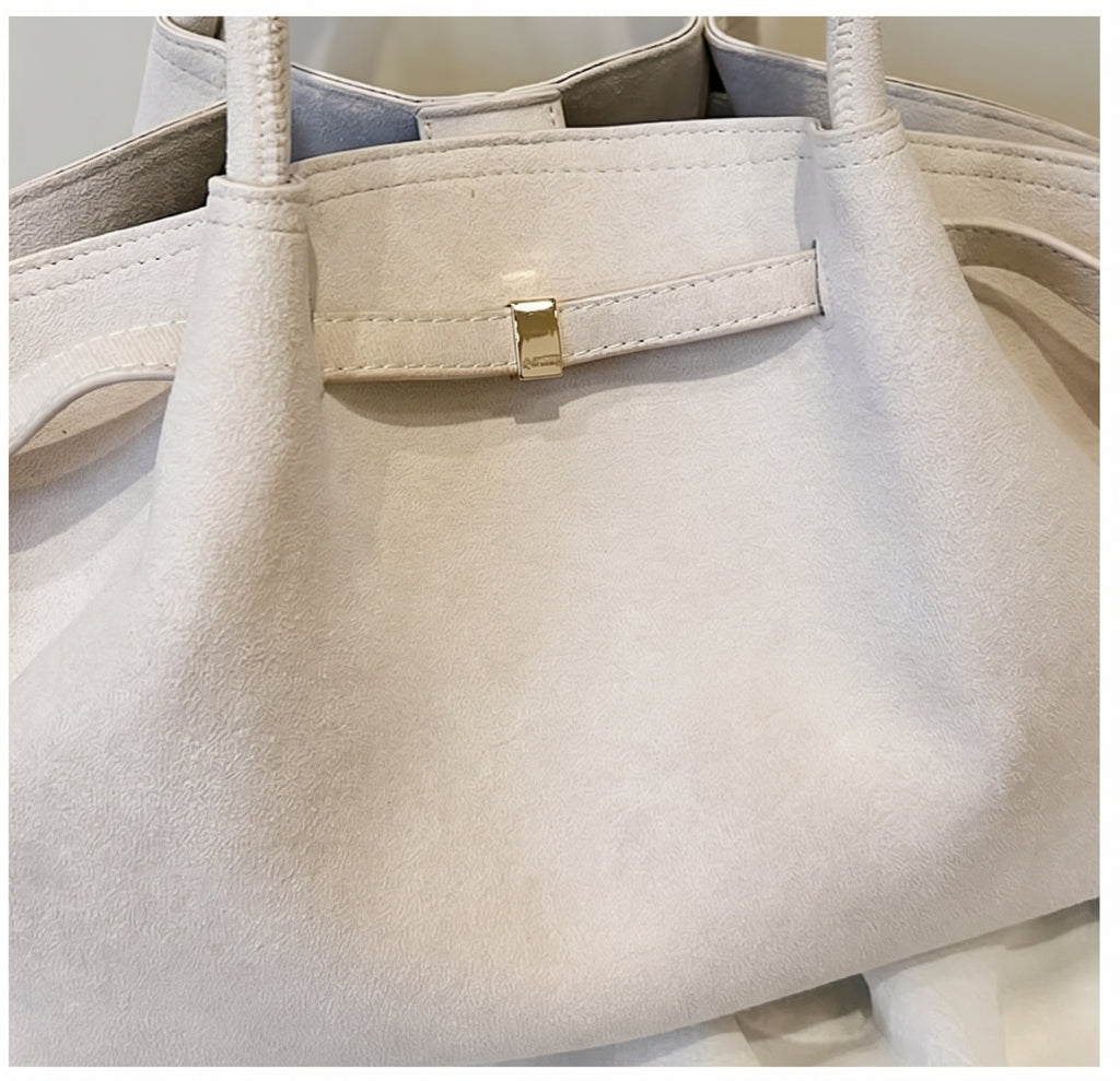 Soft Suede Tote with Chic Sculpted Silhouette
