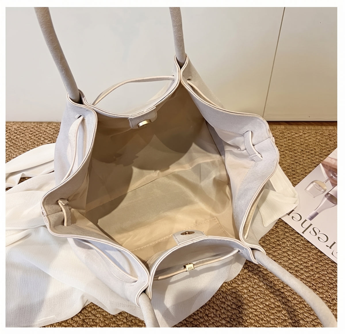 Soft Suede Tote with Chic Sculpted Silhouette