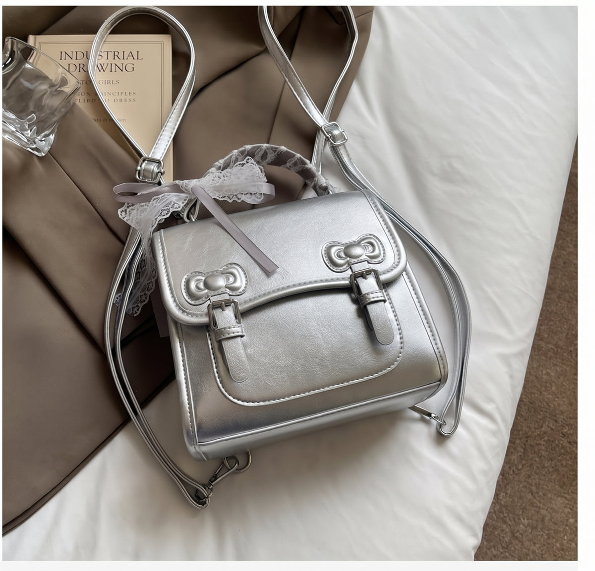 Sweet Backpack with Lace Bow Detail