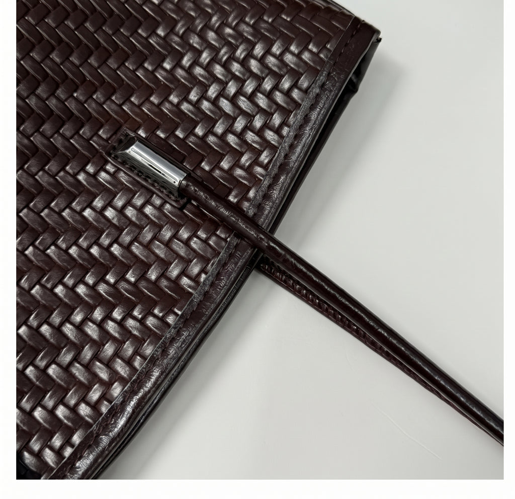 Minimalism Woven PU Tote Shoulder Bag