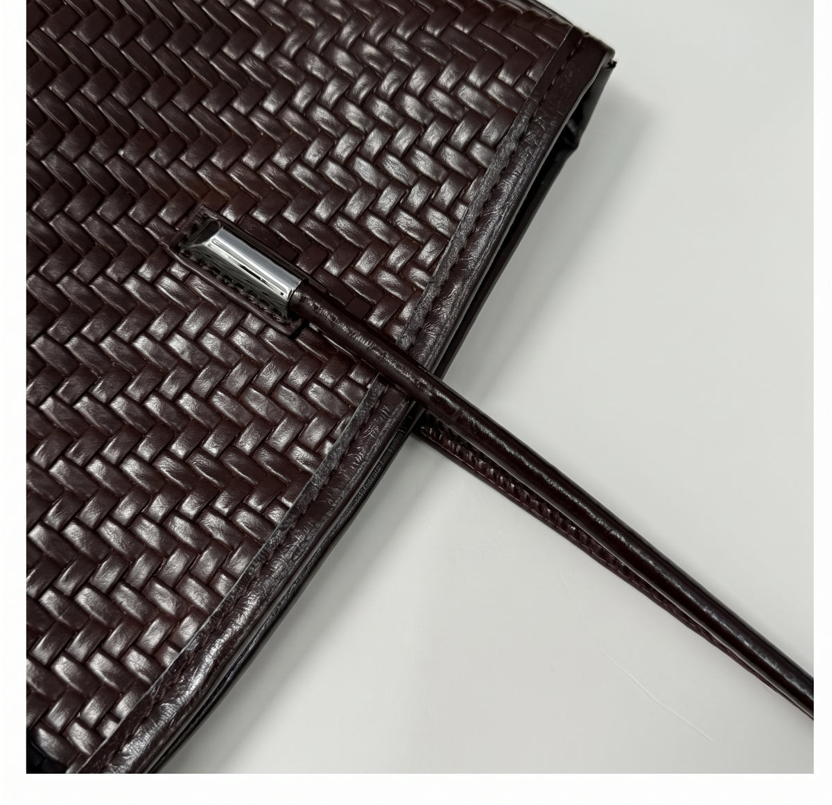 Minimalism Woven PU Tote Shoulder Bag
