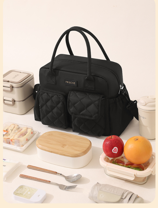 Waterproof Insulated Double Pocket Lunch Tote Bag