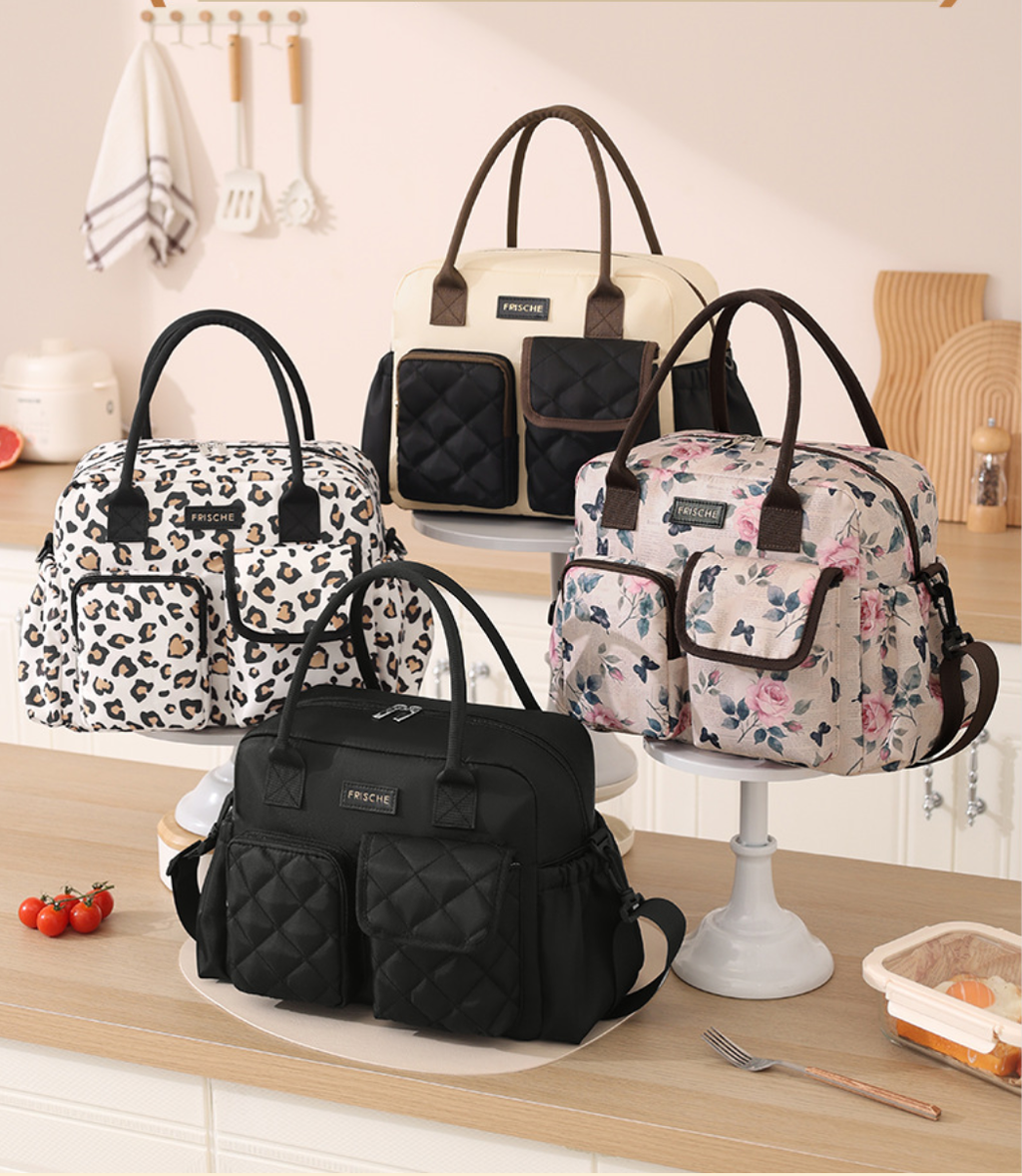 Waterproof Insulated Double Pocket Lunch Tote Bag