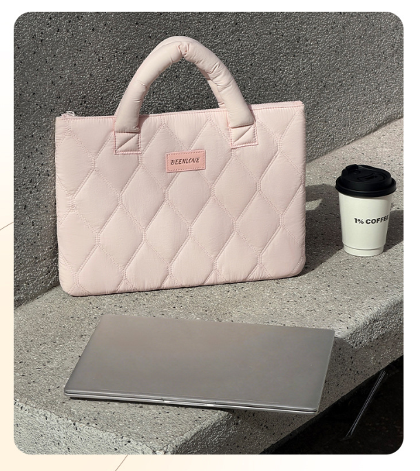 Waterproof Soft Quilted Padded Laptop Sleeve with Handles