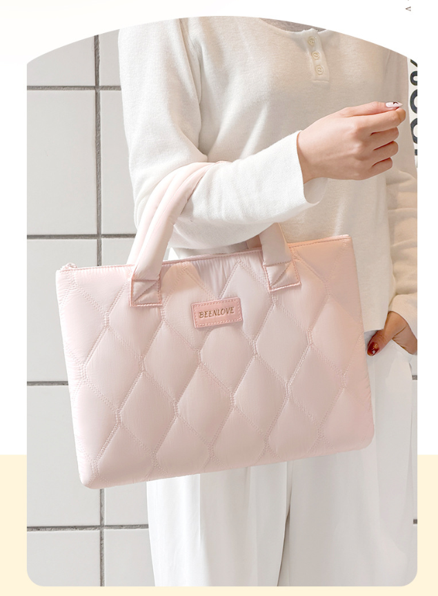 Waterproof Soft Quilted Padded Laptop Sleeve with Handles