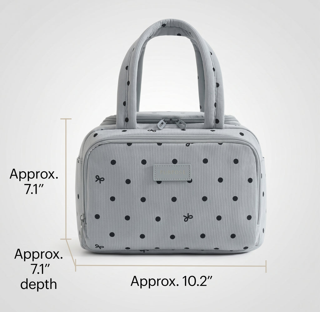 Polka Dot Corduroy Insulated Lunch Bag