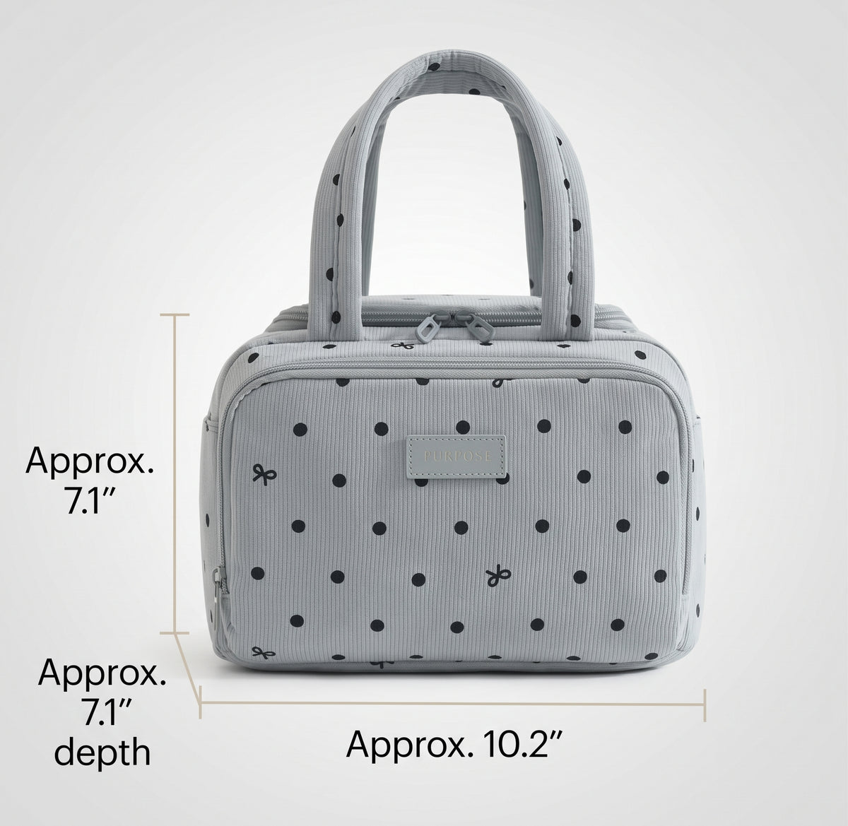 Polka Dot Corduroy Insulated Lunch Bag
