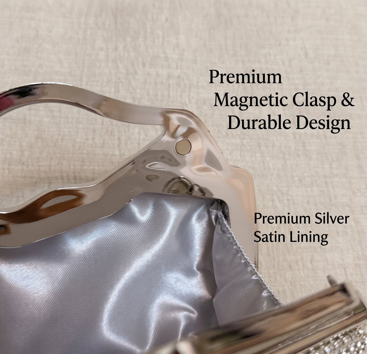 Sparkling Rhinestone Mini Evening Bag with Chain Strap