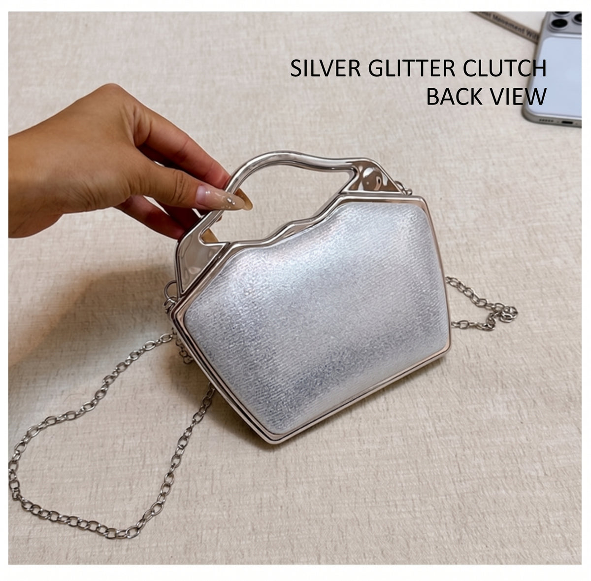 Sparkling Rhinestone Mini Evening Bag with Chain Strap