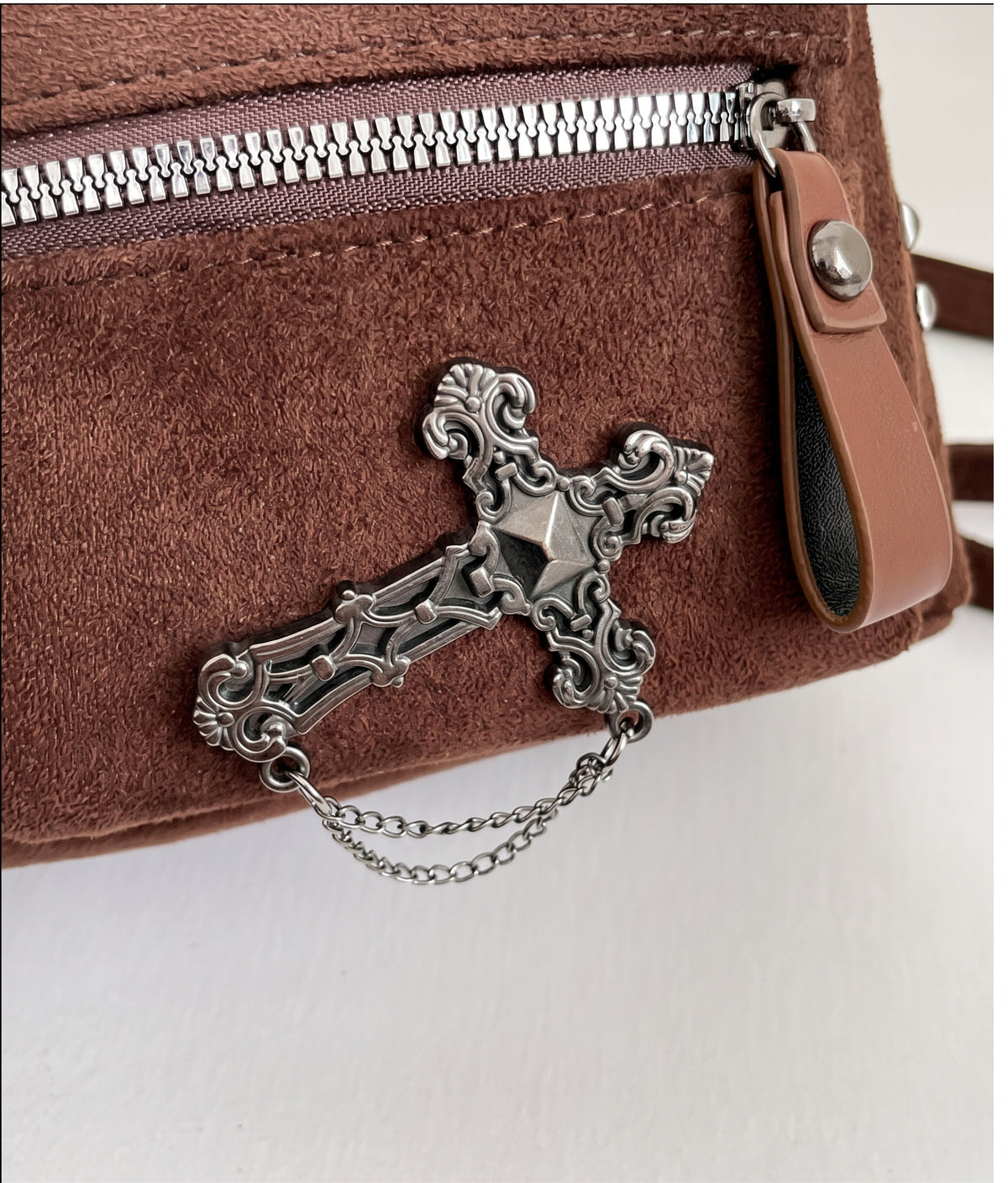 Vintage Studded Mini Suede Backpack