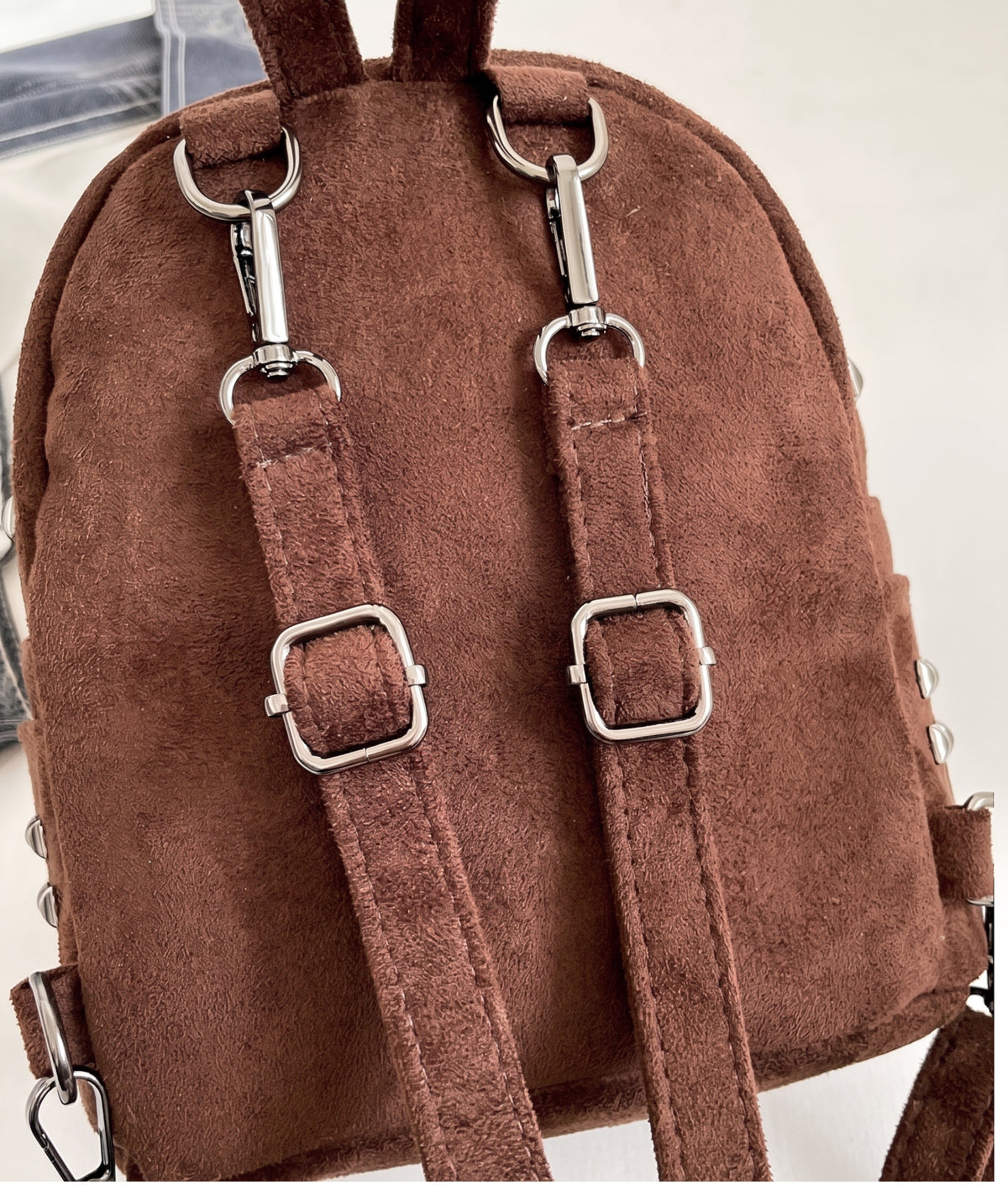 Vintage Studded Mini Suede Backpack