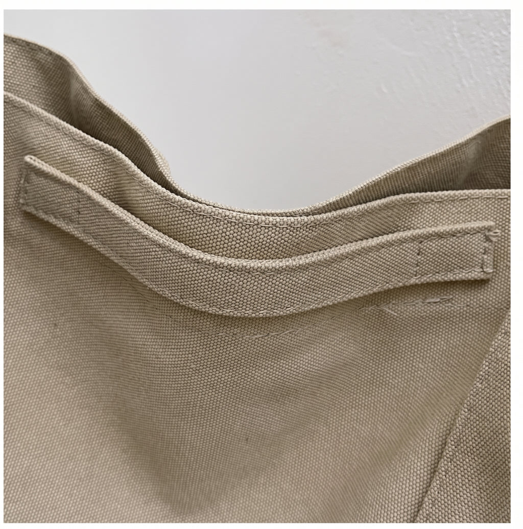 Vintage Canvas Hobo Shoulder Bag with Adjustable Strap and Cup Holder