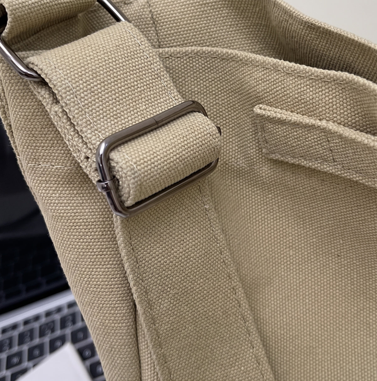 Vintage Canvas Hobo Shoulder Bag with Adjustable Strap and Cup Holder