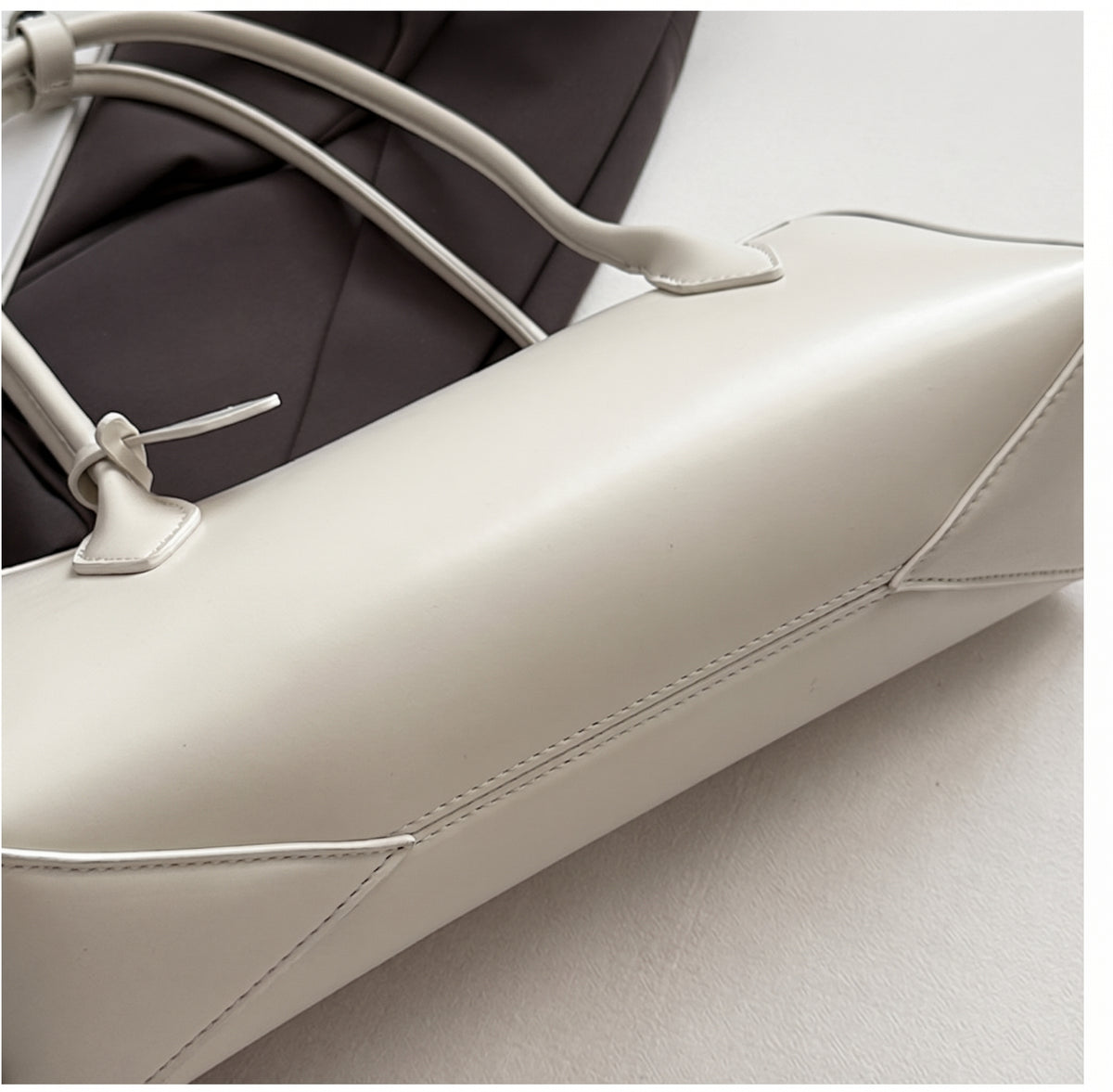 Minimalist East West PU Leather Baguette Shoulder Bag