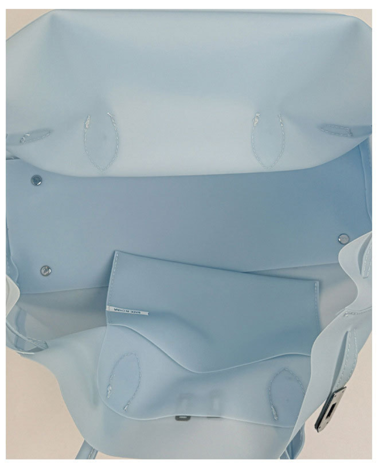 Chic PVC Tote Bag with Metal Lock Detail