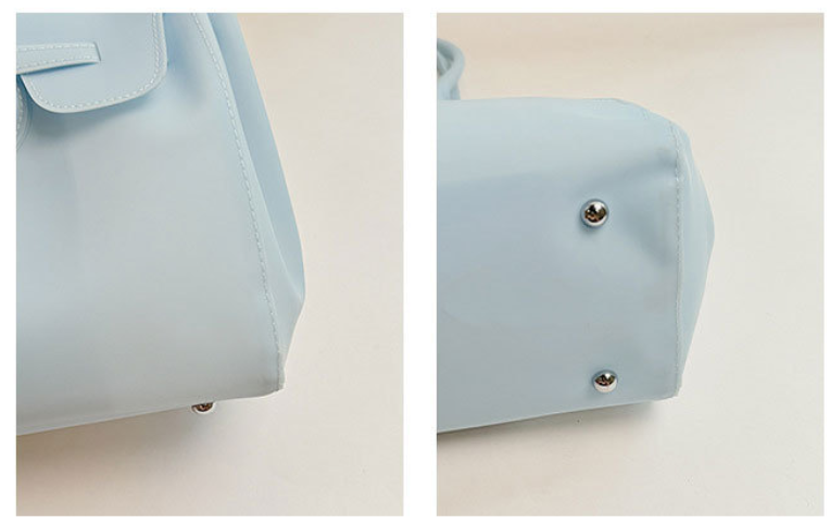 Chic PVC Tote Bag with Metal Lock Detail
