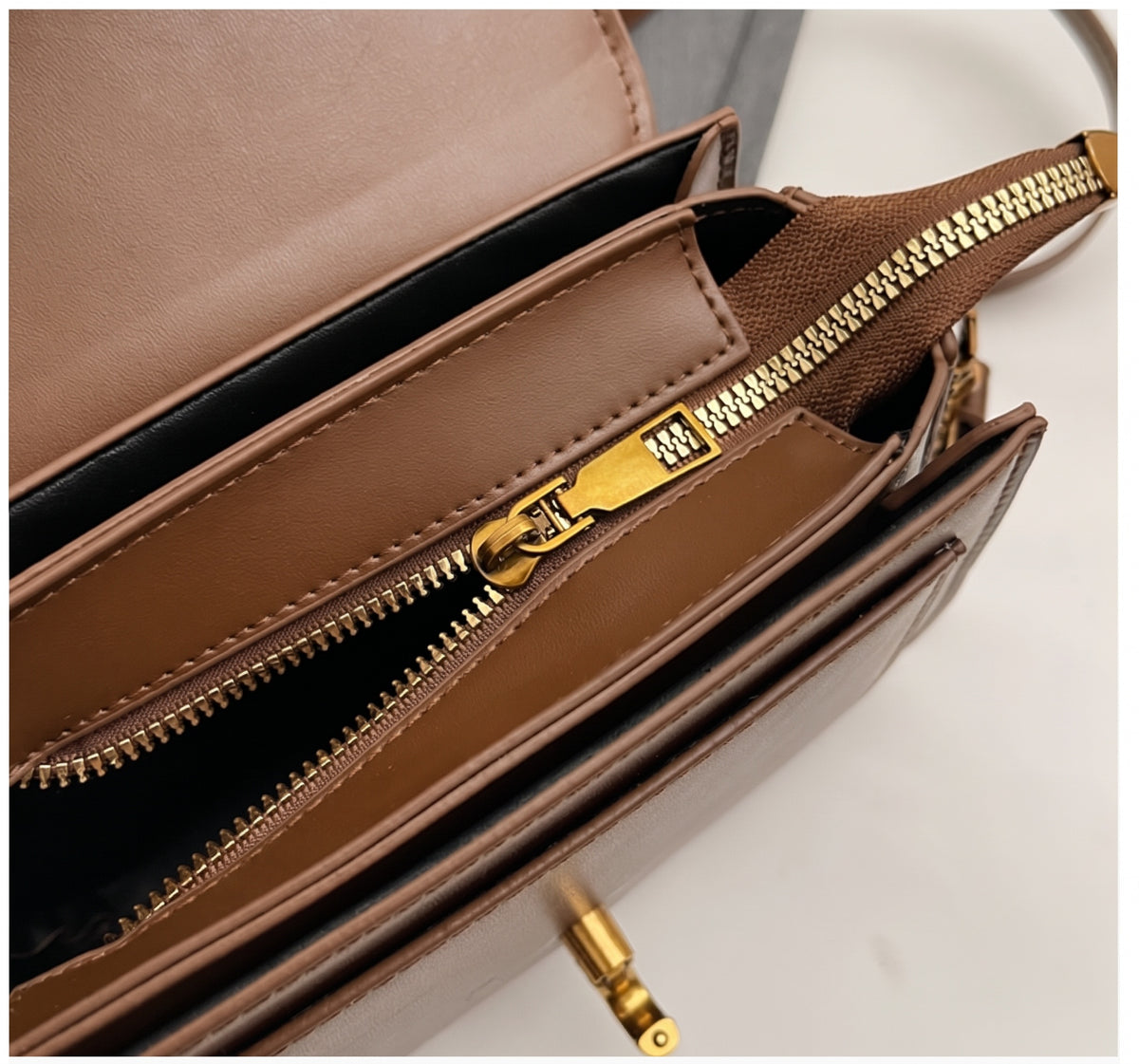 PU Leather Flap Crossbody Bag with Metal Clasp