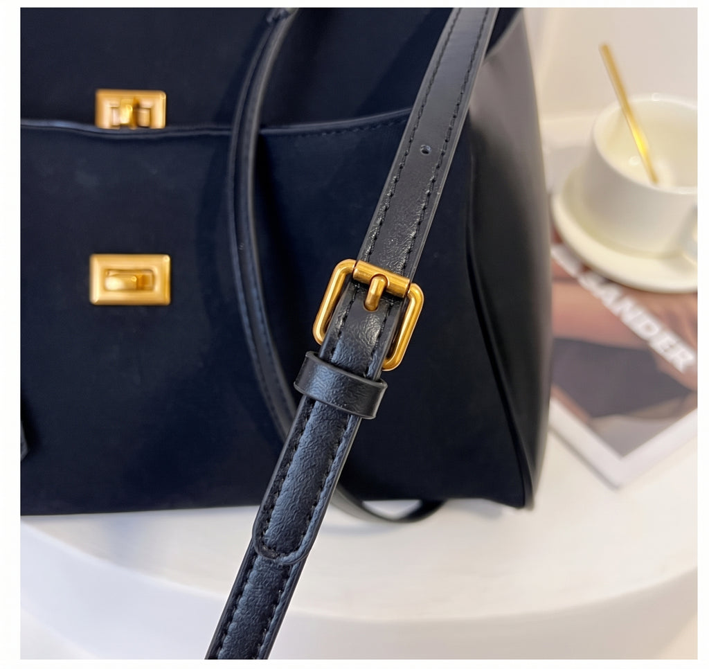 Retro Handbag with Gold Tone Hardware