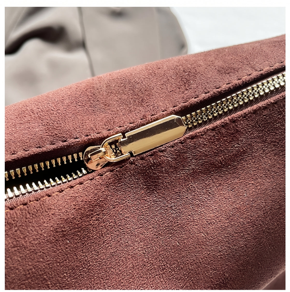 Retro Minimalist Suede Look Hobo Shoulder Bag