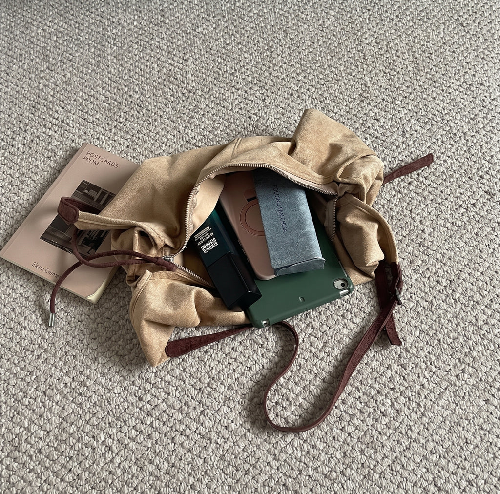 Soft Suede Look Slouchy Hobo Shoulder Bag