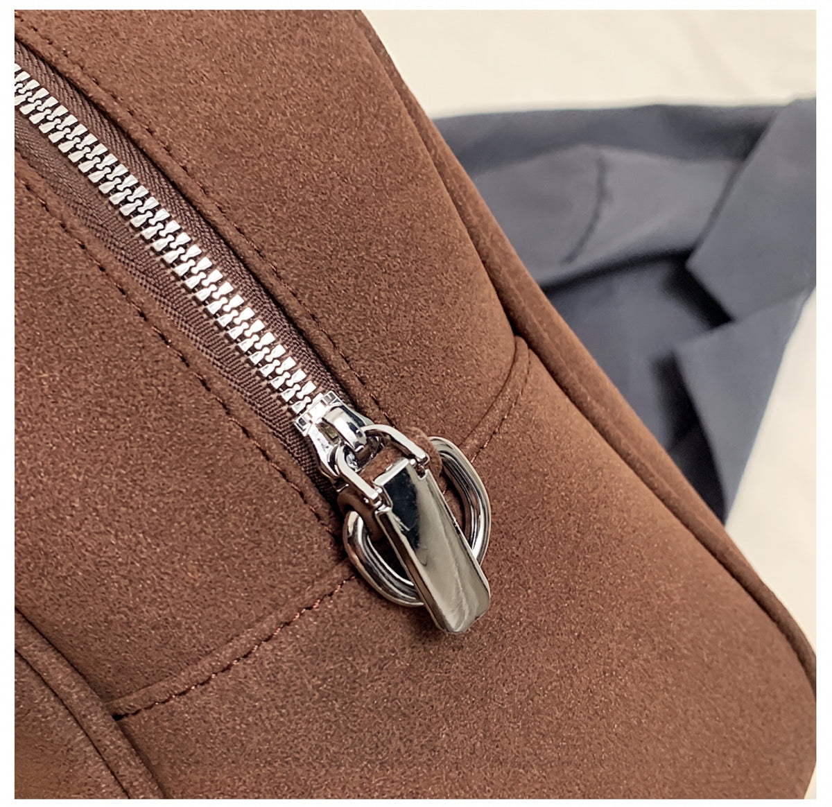 Vintage Suede Look Dome Shoulder Tote Bag