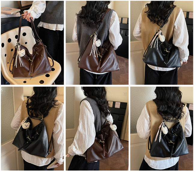 Soft Touch Shoulder Bag with Multiple Carry Options