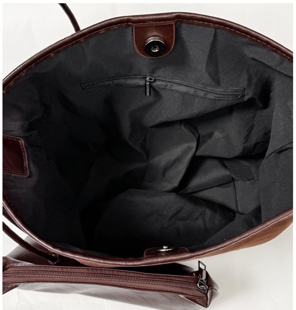 Cozy Fall Winter Suede Shoulder Bag with Adjustable Strap