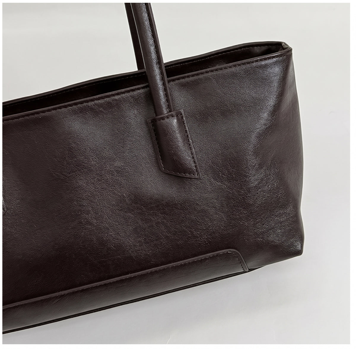 Minimalist Soft Touch Structured Tote with Long Shoulder Straps