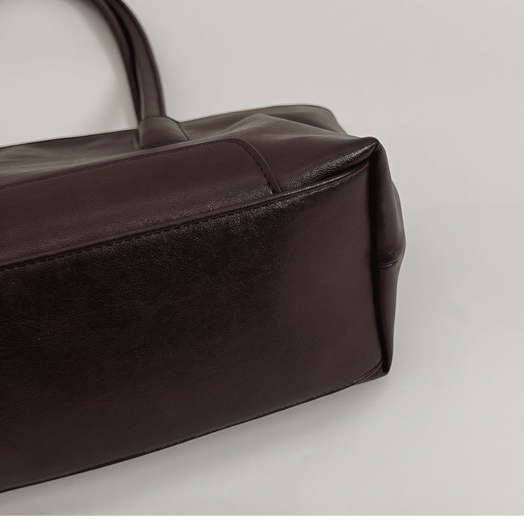 Minimalist Soft Touch Structured Tote with Long Shoulder Straps