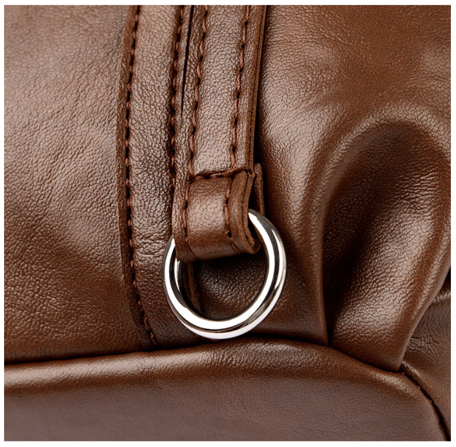 Large Capacity PU Leather Tote Bag with Zipper