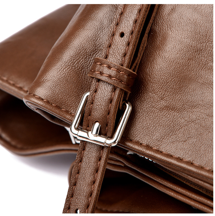 Large Capacity PU Leather Tote Bag with Zipper