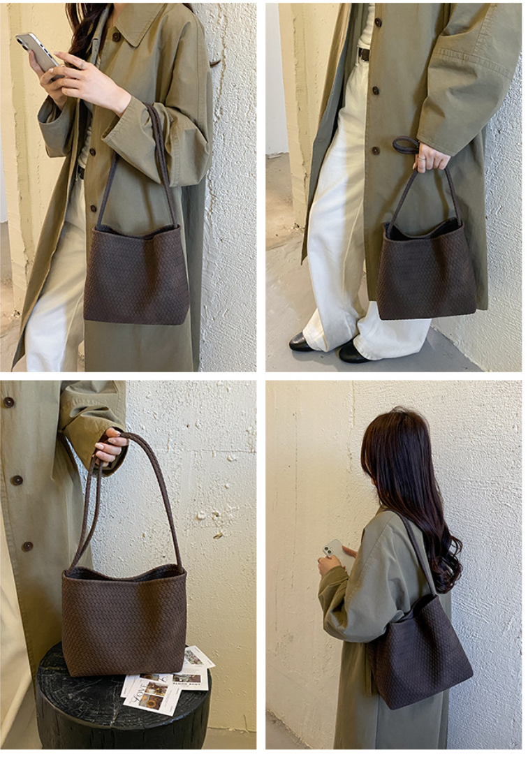 Minimalist Retro Woven Texture Shoulder Bag