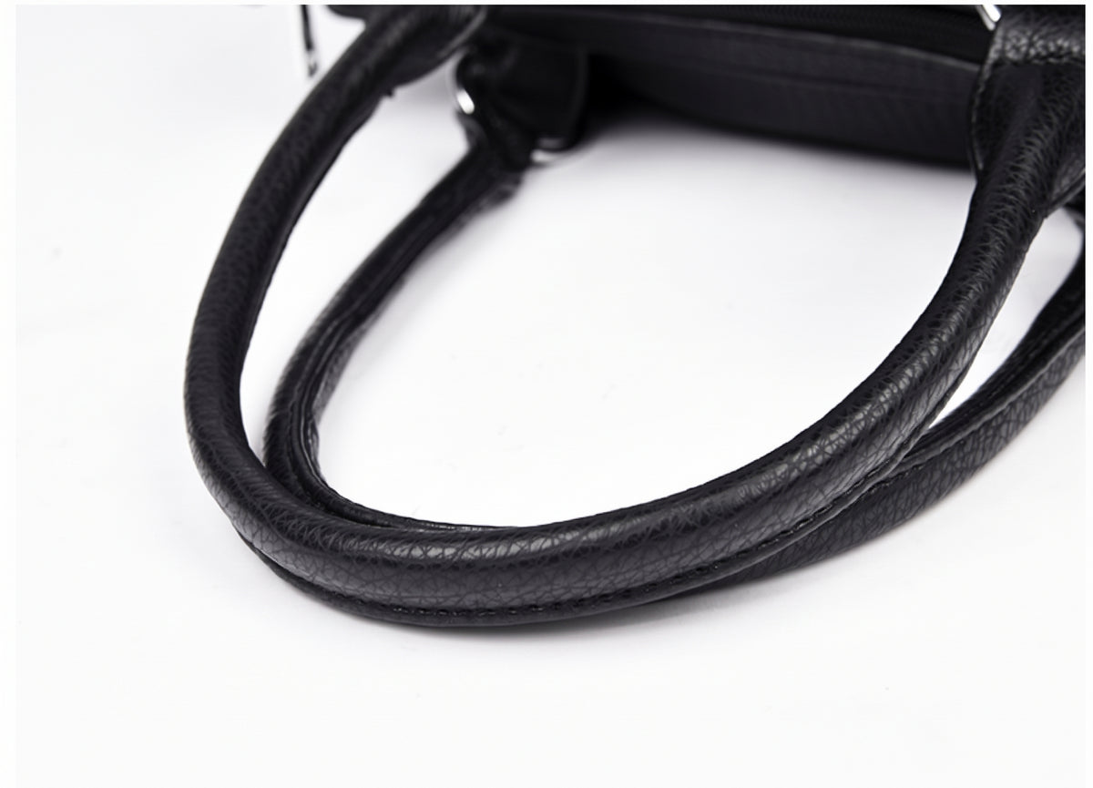 Premium Faux Leather Tote with Elegant Metal Detail