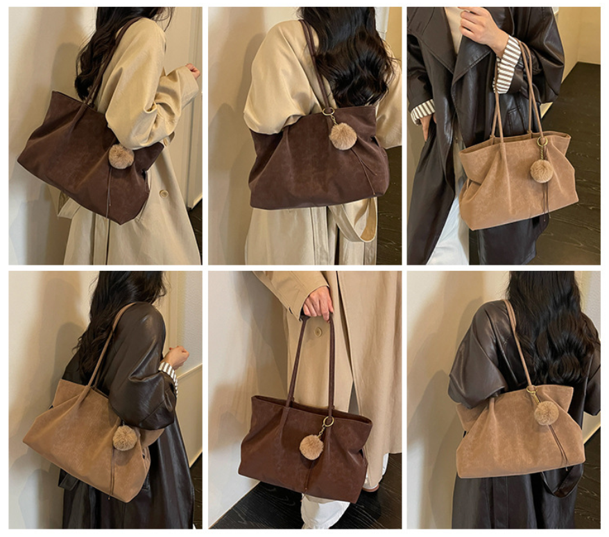 Soft PU Leather Carryall Tote Bag