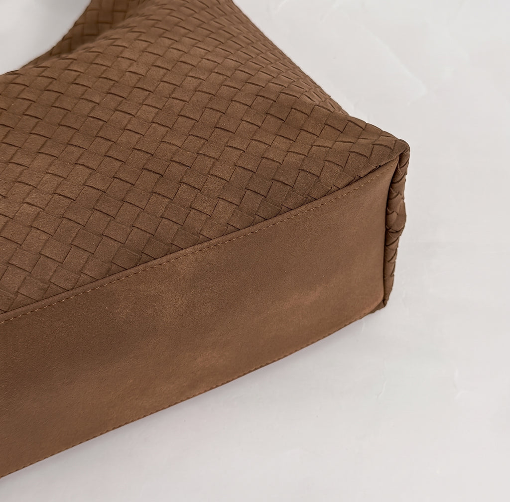 Soft Texture Woven Hobo Shoulder Bag with Adjustable Strap