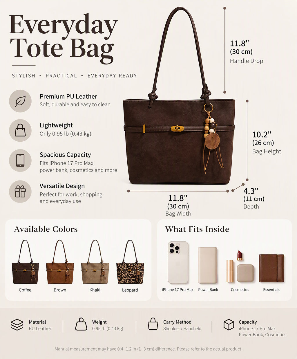 Suede Structured Buckle Detail Handbag with Long Shoulder Strap