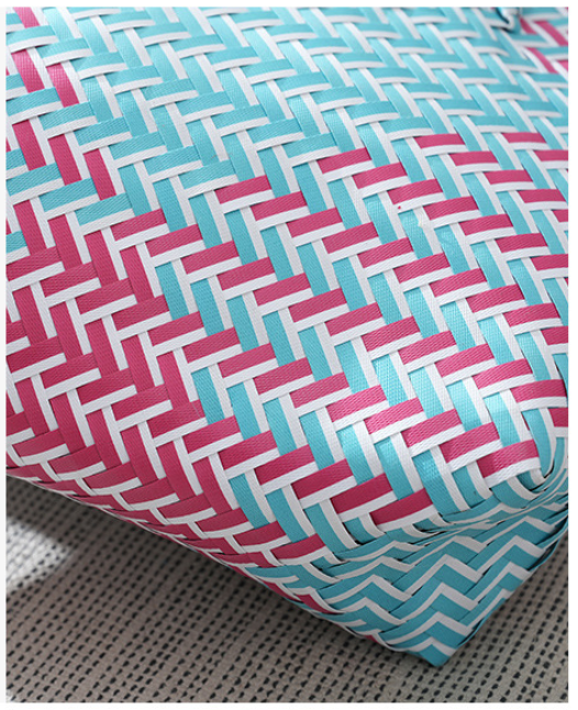 Woven Chevron Pattern Large Beach Tote Bag