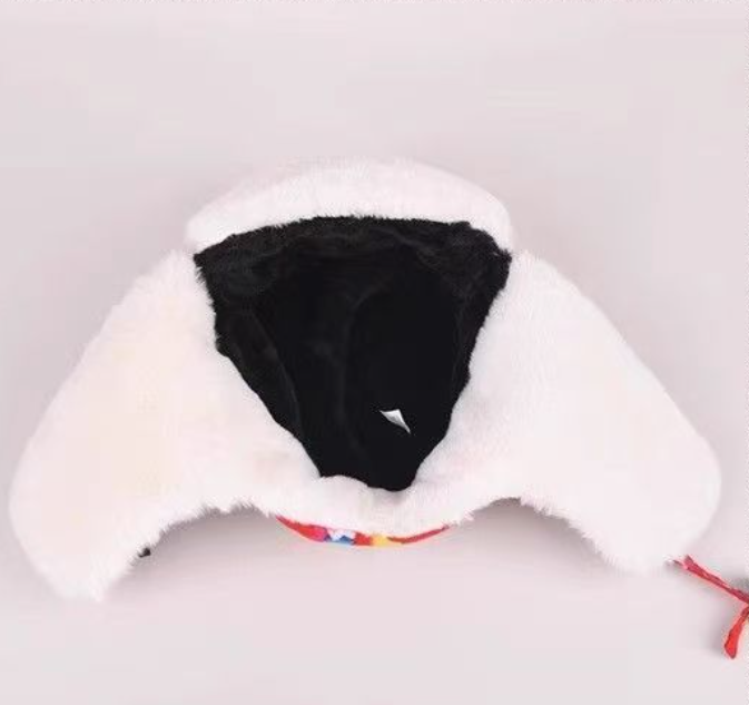 Quilted Winter Floral Plush Ear Flaps Trapper Hat