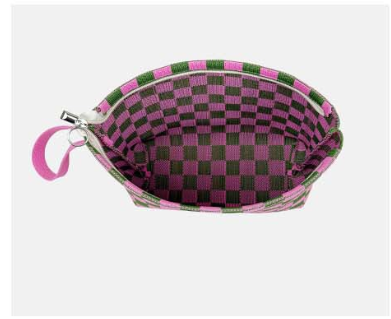 Retro Striped Wristlet Clutch Bag