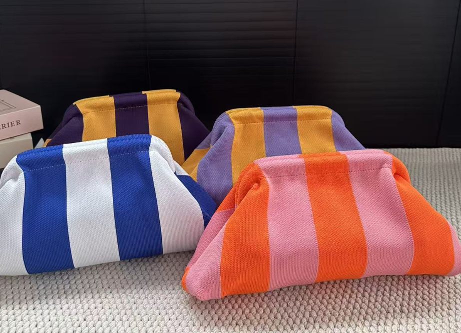 Assorted Geometric Patterns Soft Knit Clutch Bag