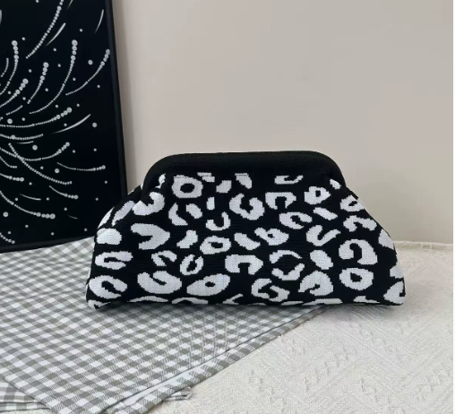 Assorted Geometric Patterns Soft Knit Clutch Bag