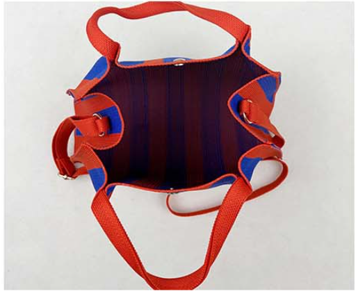 Casual Striped Adjustable Shoulder Strap Tote Bag