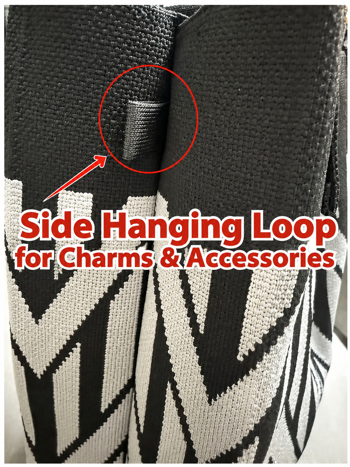 Boho Geometric Pattern Snap Closure Knit Tote Bag